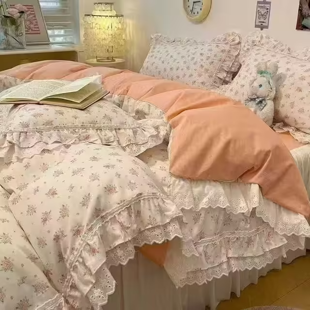 Идеальные хлопковые наборы с рюшами с готовым одеялом. фото 2