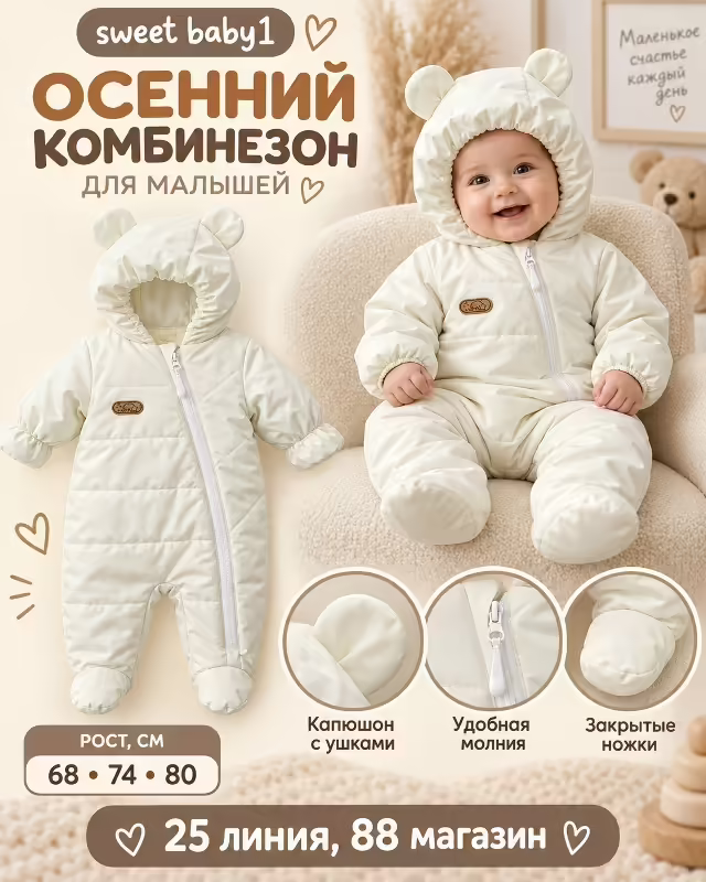 Осенние детские комбинезоны для малышей