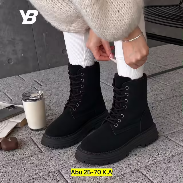 Замшевые женские сапоги