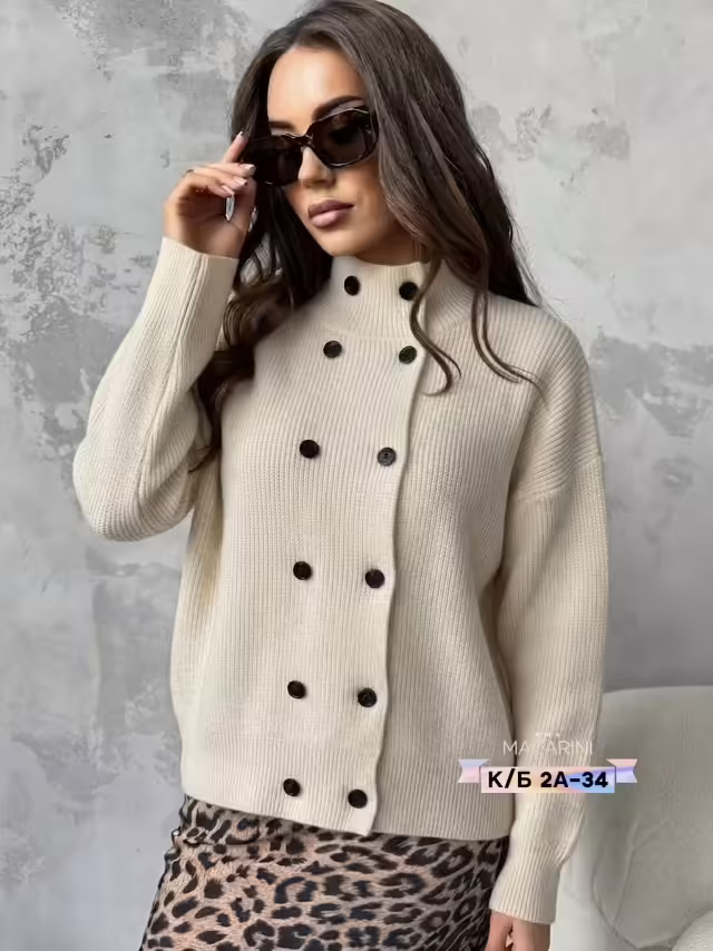 Чёрные женские кардиганы в рубчик свободного кроя. фото 2