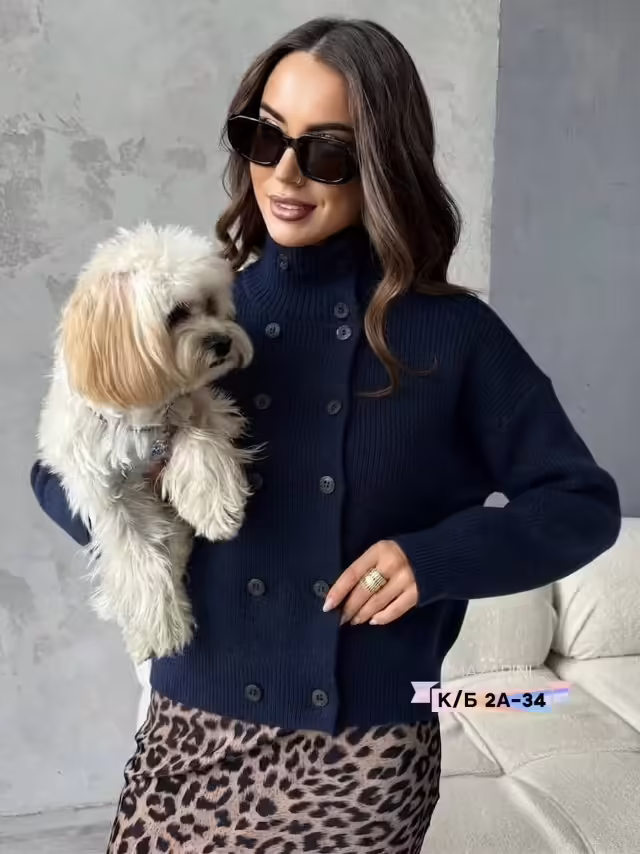 Чёрные женские кардиганы в рубчик свободного кроя. фото 3