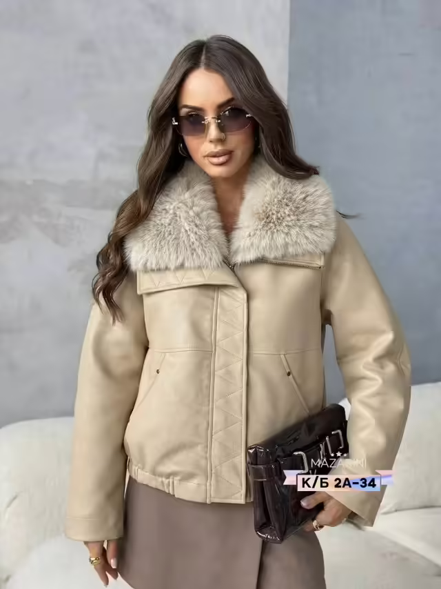 Меховые женские дублёнки оверсайз свободного кроя. фото 2