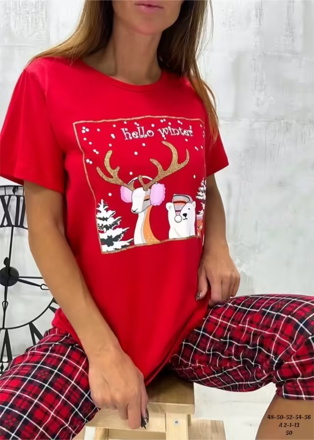 Новогодние женские пижамы