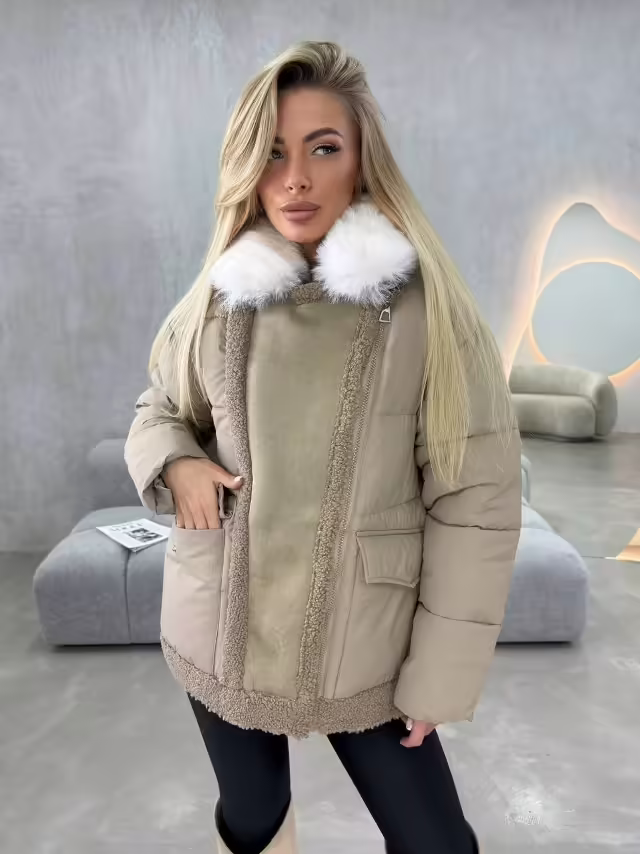 Идеальные стёганые утеплённые зимние женские куртки с мехом