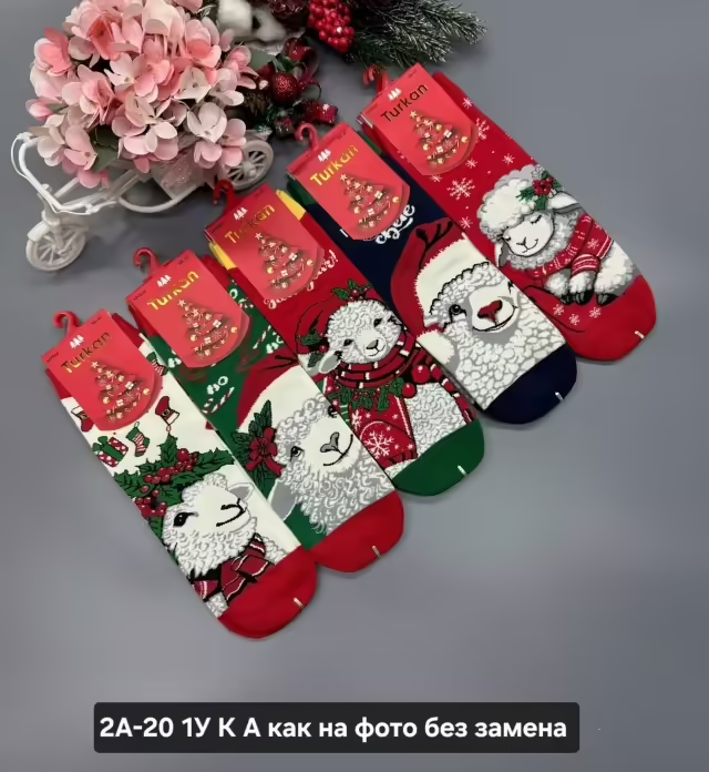 Новогодние женские носки 3d. фото 3