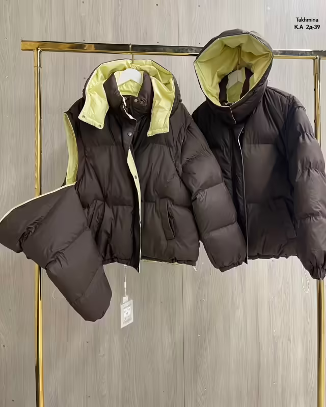 Зимние зимние модные женские куртки трансформеры 2 в 1. фото 2