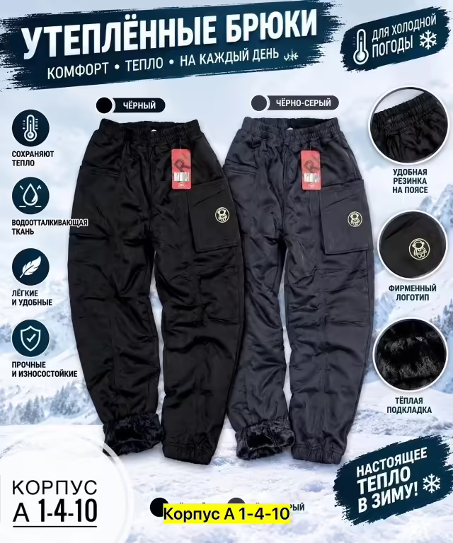 Детские брюки на флисе