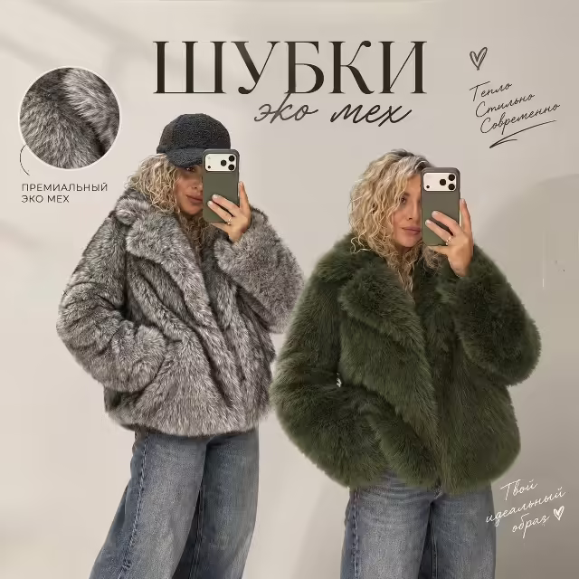 Искусственные осенние зимние женские шубы 2026