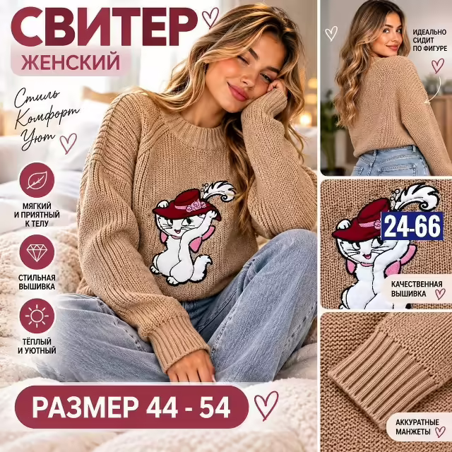 Женские свитера с вышивкой. фото 2
