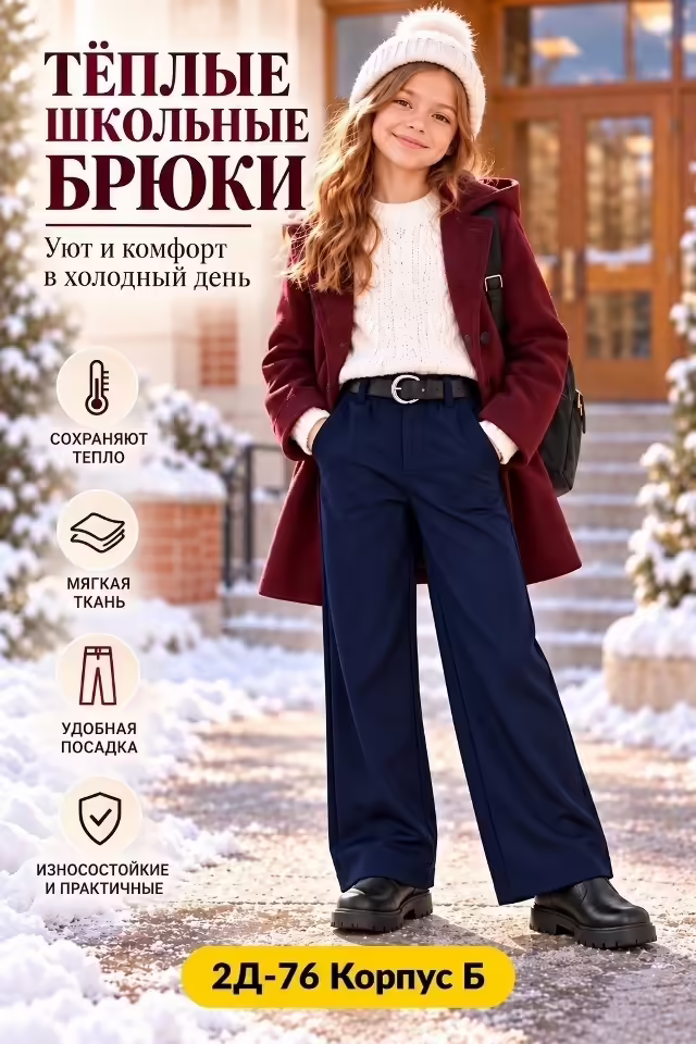 Школьные детские штаны с начёсом. фото 2
