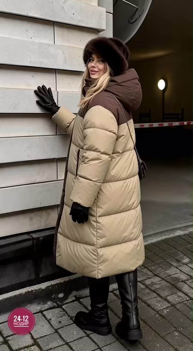 Тёплые модные стильные женские пуховики. фото 2