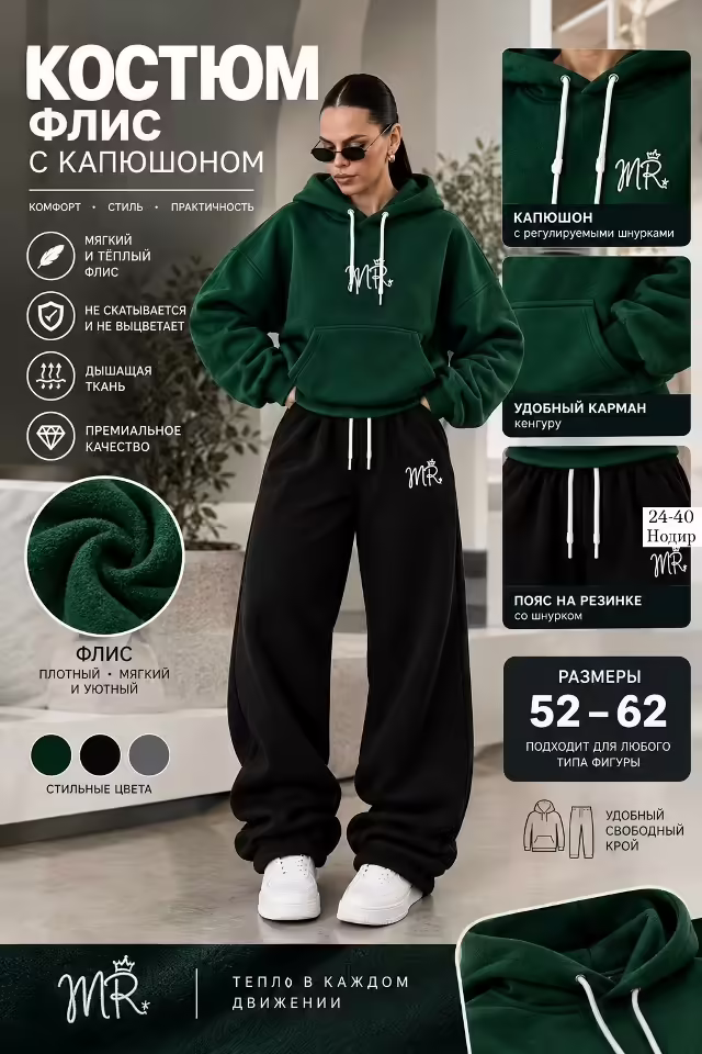 Тёплые удобные женские костюмы на флисе. фото 2