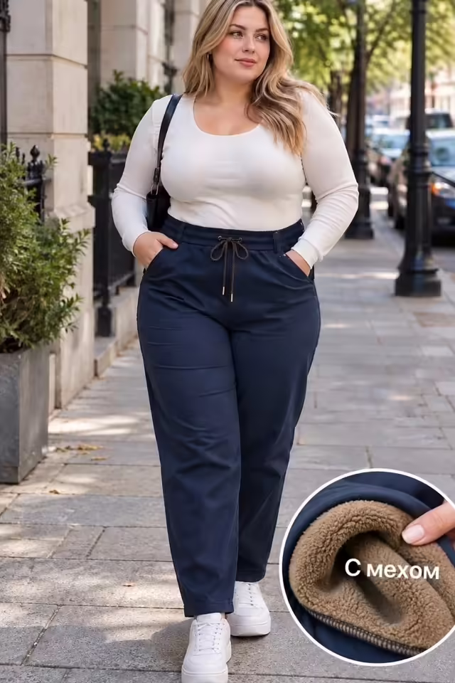 Женские штаны с мехом. фото 2
