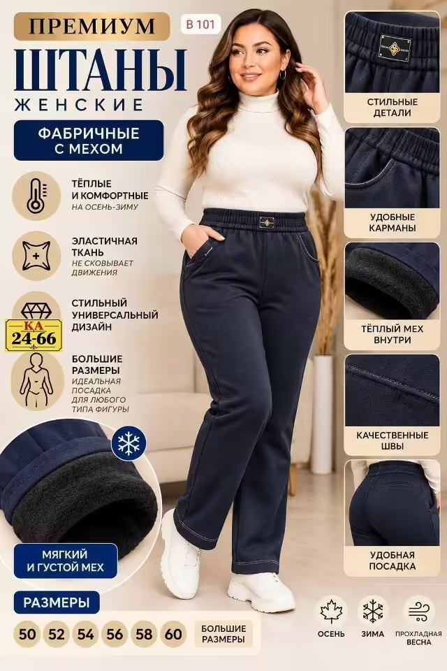 Женские штаны с мехом