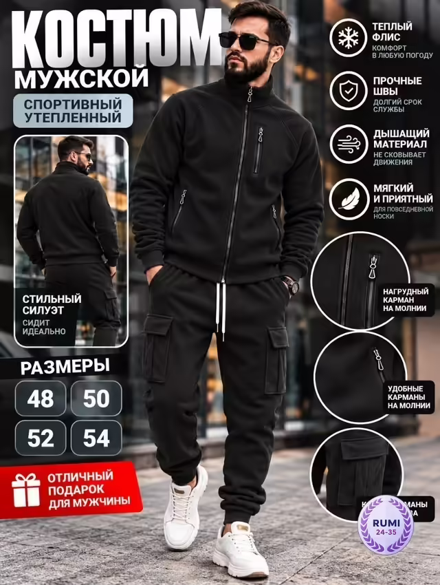Комфортные спортивные стильные мужские костюмы