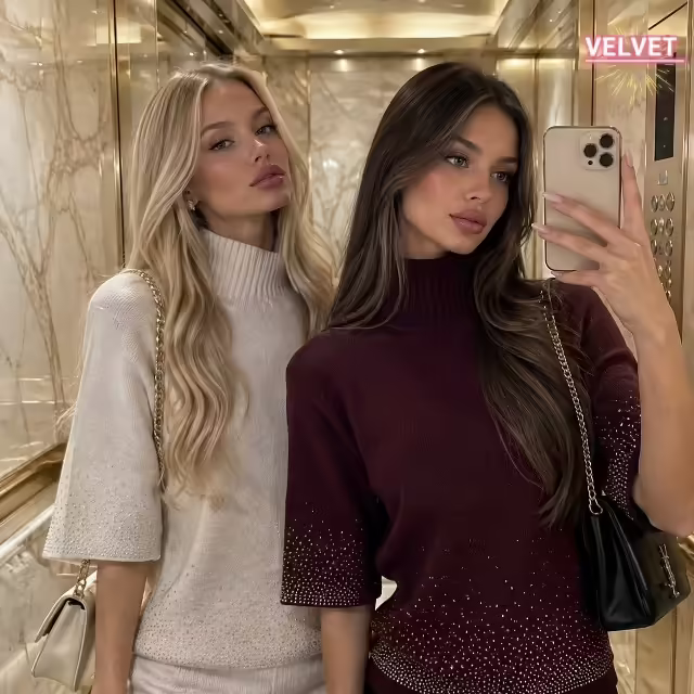 Женские джемперы с камнями