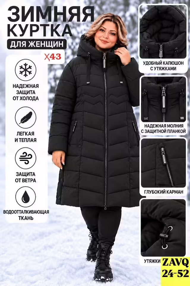 Зимние женские куртки больших размеров