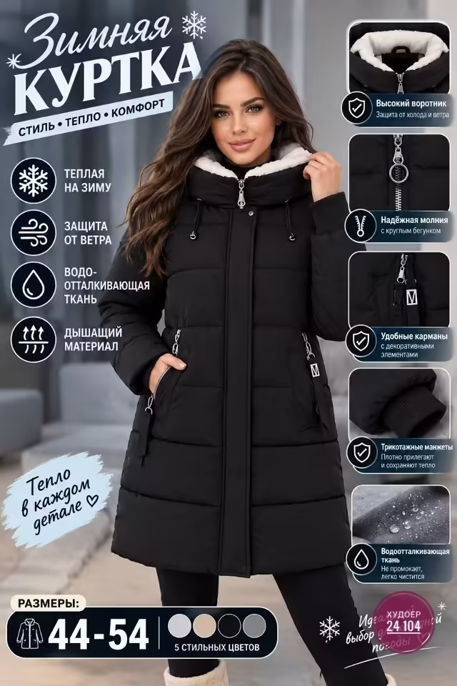 Тёплые зимние женские куртки