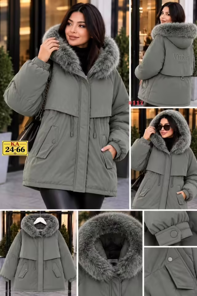 Зимние стильные женские куртки с мехом