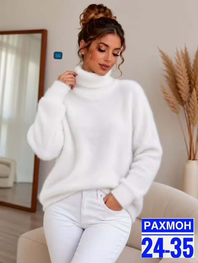 Идеальные нежнейшие мягкие стильные женские свитера с горлом. фото 2