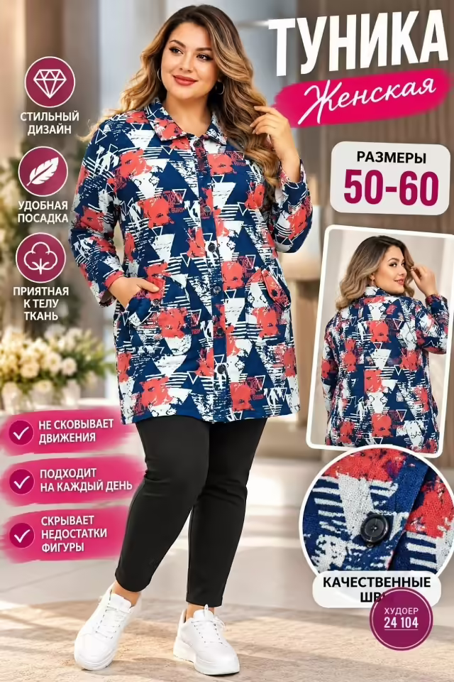 Хлопковые женские туники