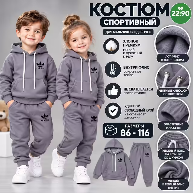 Хлопковые детские костюмы