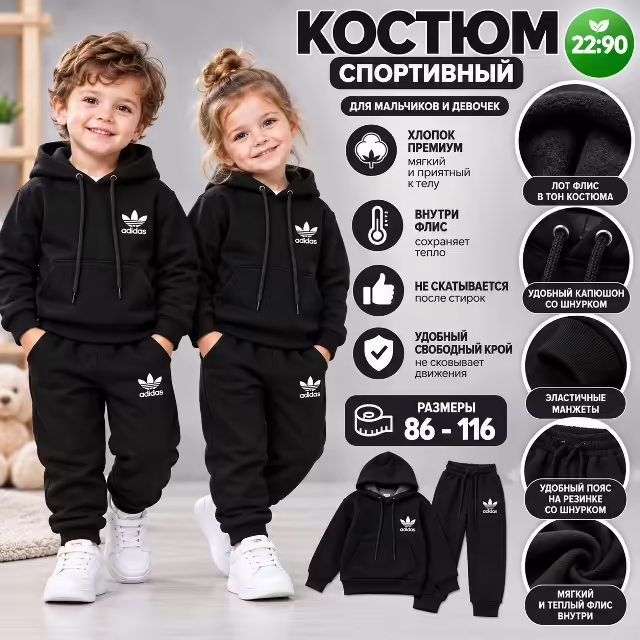 Хлопковые детские костюмы. фото 3