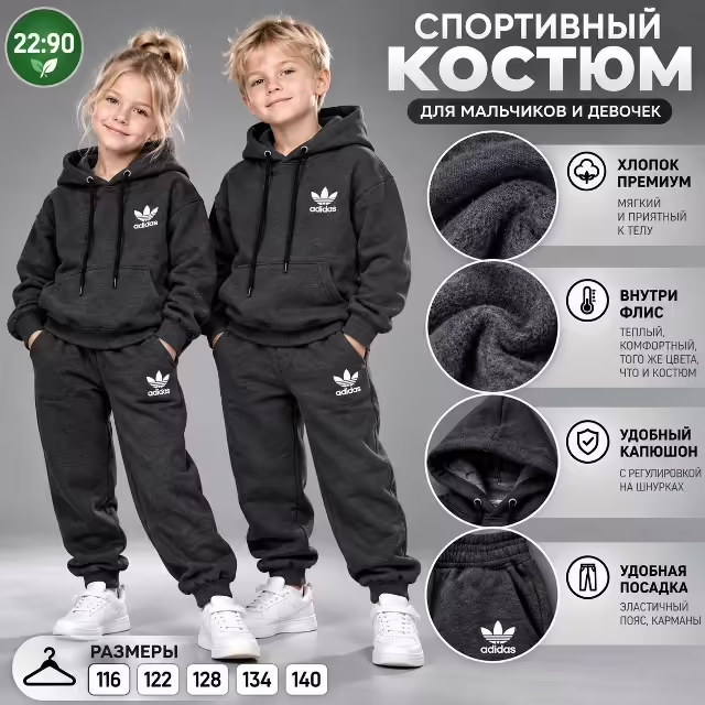 Хлопковые детские костюмы. фото 2