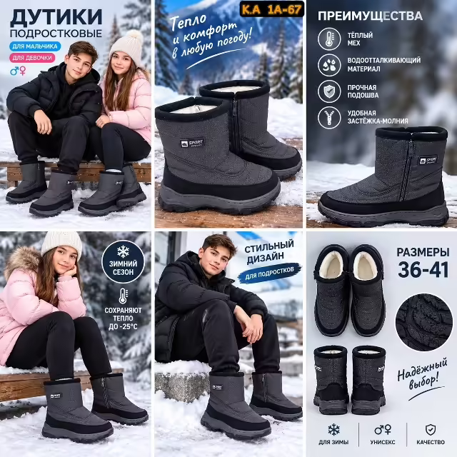 Мембранные женские дутики