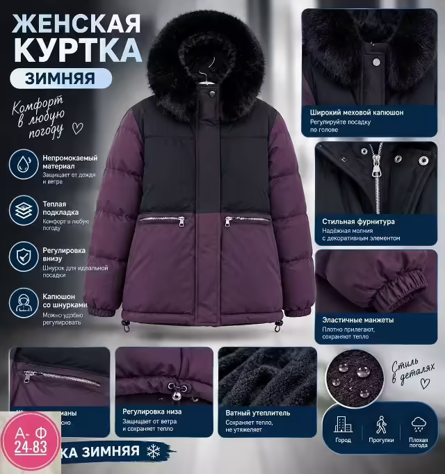 Комфортные зимние стильные женские куртки