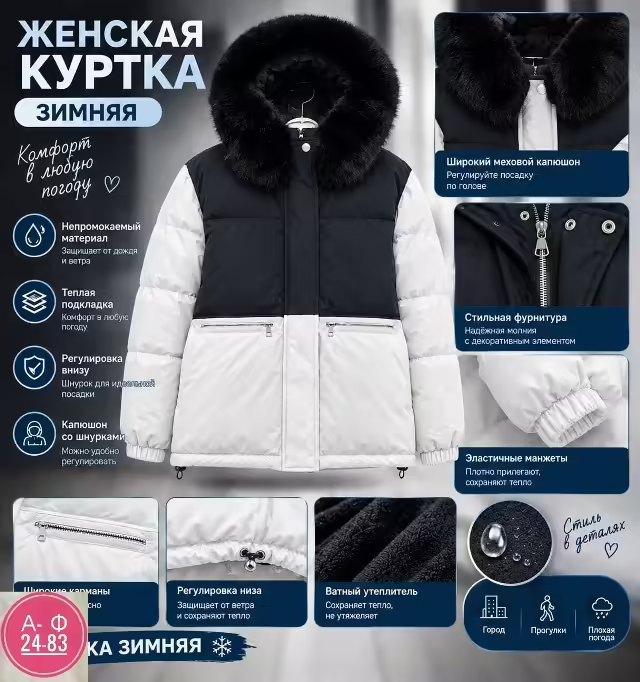 Комфортные зимние стильные женские куртки. фото 2