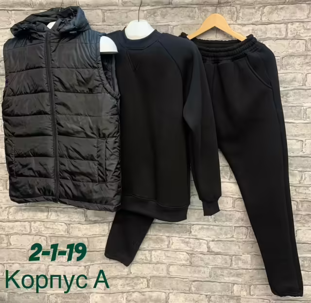Осенние спортивные зимние мужские костюмы с начёсом 3 в 1