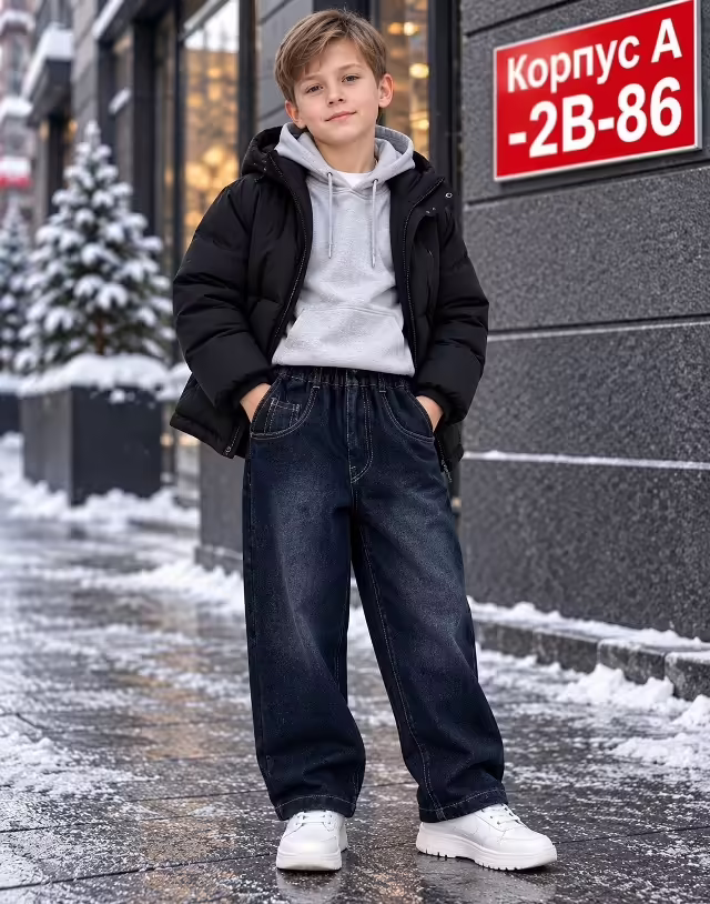 Детские джинсы с начёсом