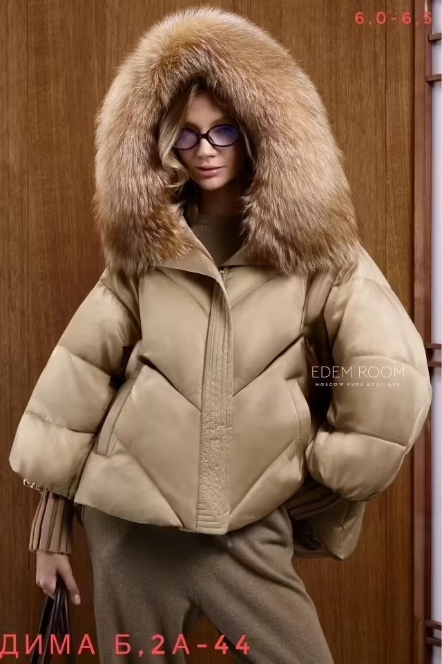 Женские зимние модные женские пуховики оверсайз с мехом с натуральным мехом. фото 2